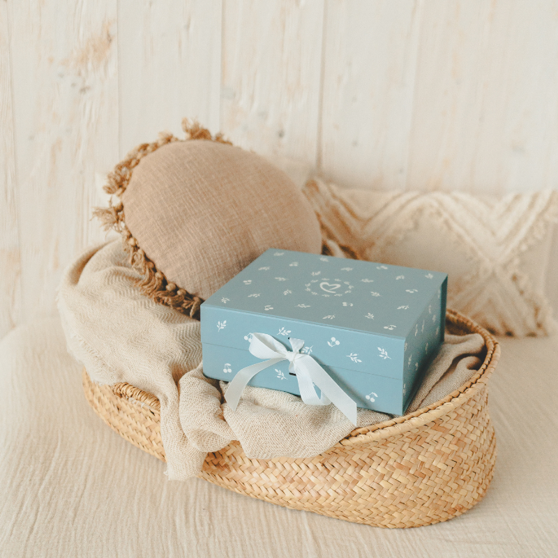 box, Geschenk, Blau, Muster, Korb