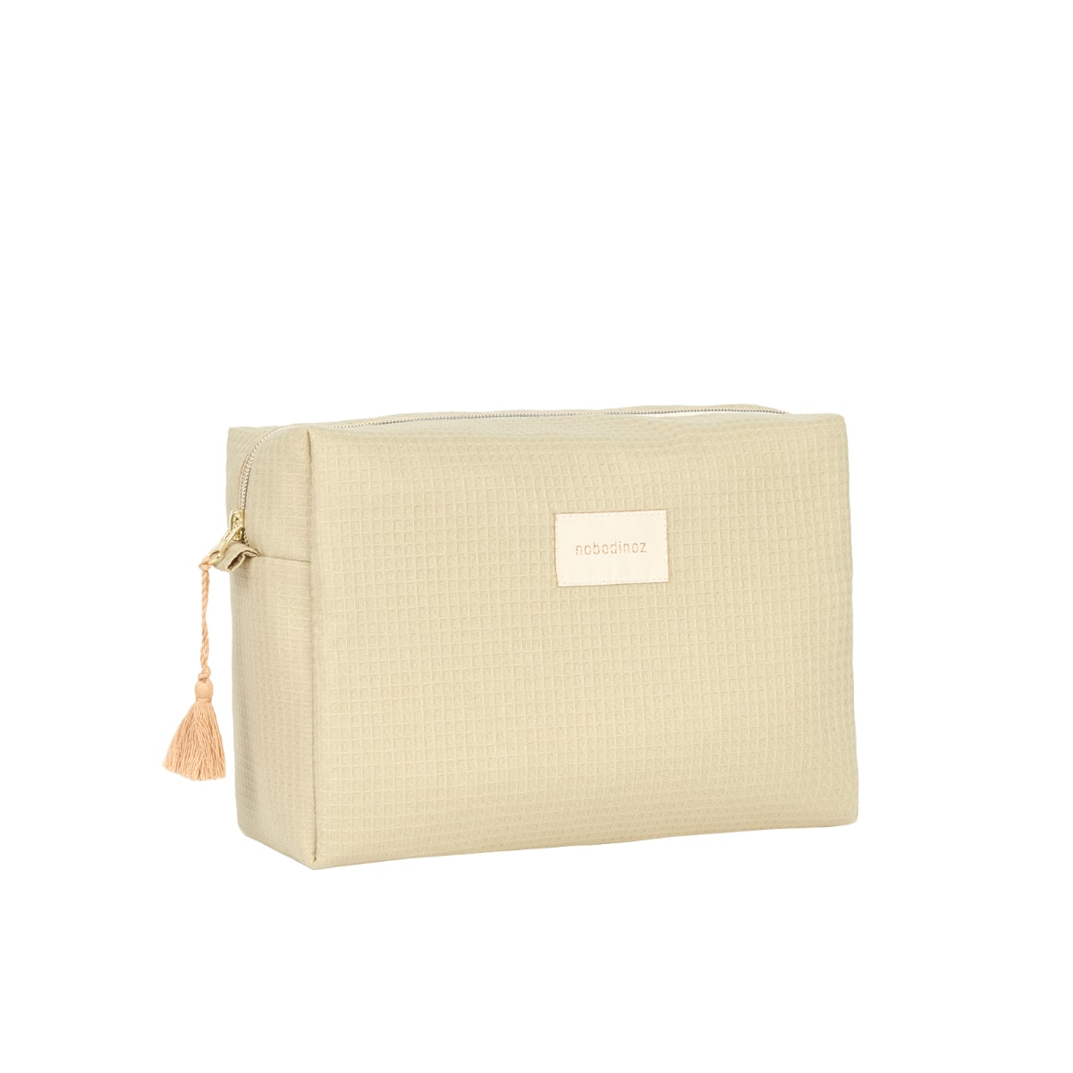 Kosmetiktasche, Etui, Beige, Reißverschluss, Quaste