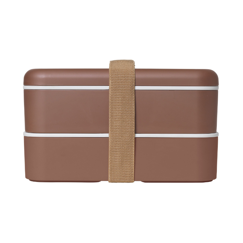 lunchbox, braun, rechteckig, Trageband, Deckel