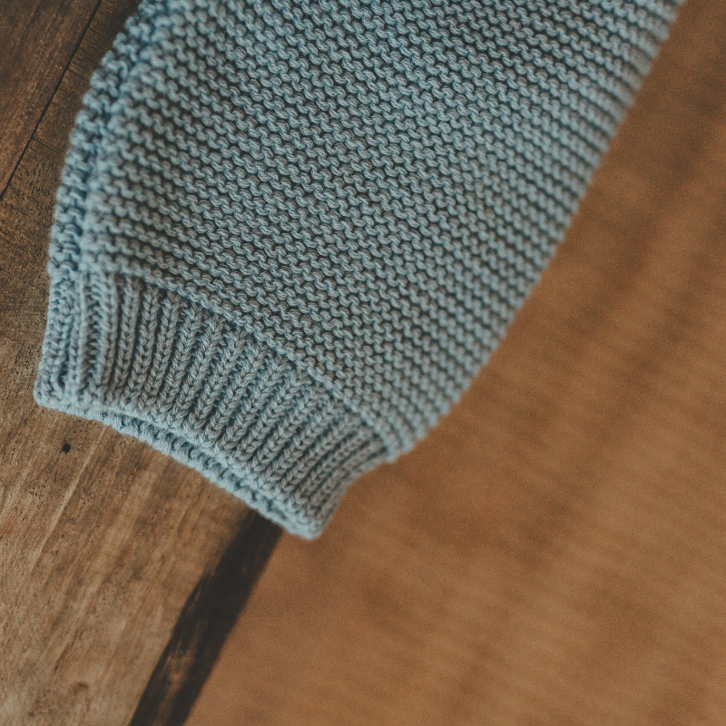 Knitwear, Manschette, Hanfel, grau, Strickmuster