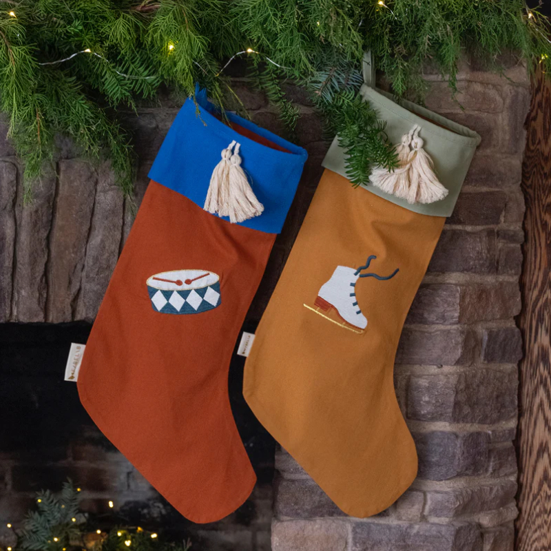 Adventskalender, Stutzen, Stoffstiefel, Weihnachtsdeko, Kamin