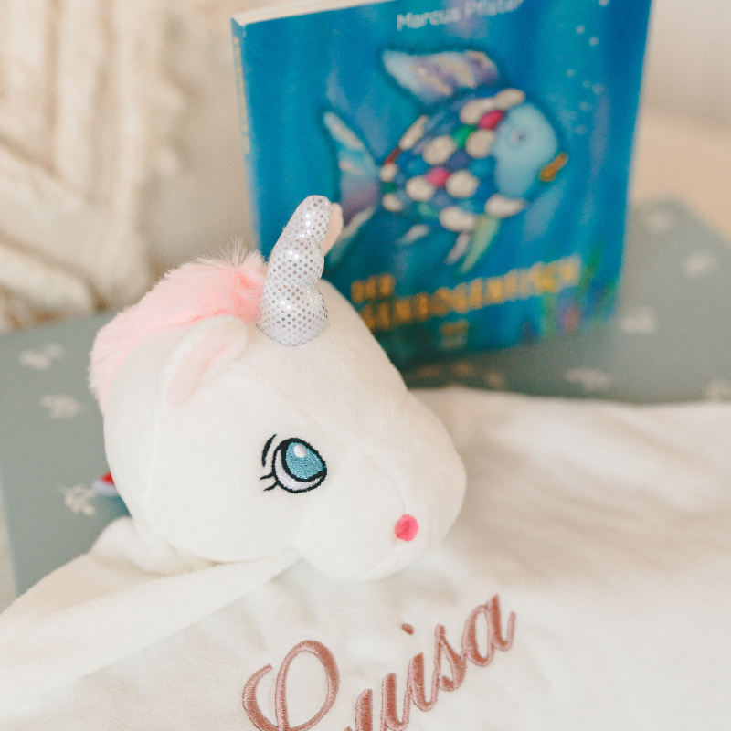 Plush, Einhorn, weiß, Horn, Augenmuster