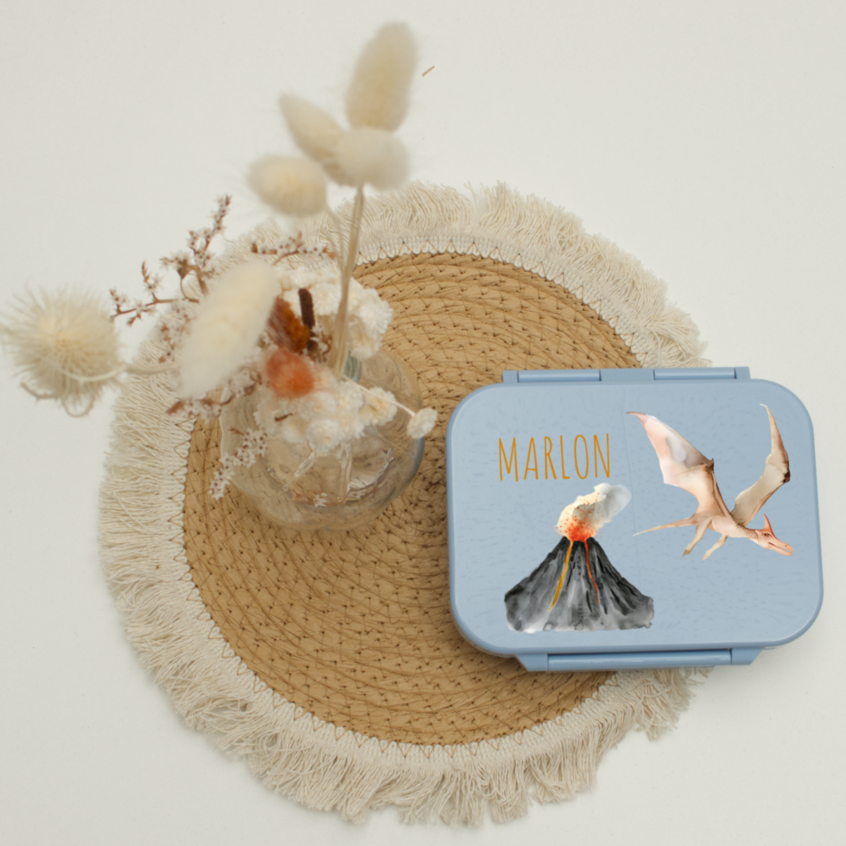 lunchbox, kinder, metall, violett-blau, vulkan-kunst