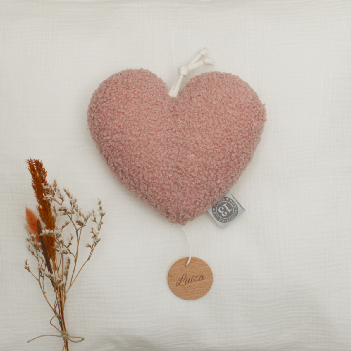 Herz, Kuschelkissen, Stoffkissen, Pink, Bouquet-Deko
