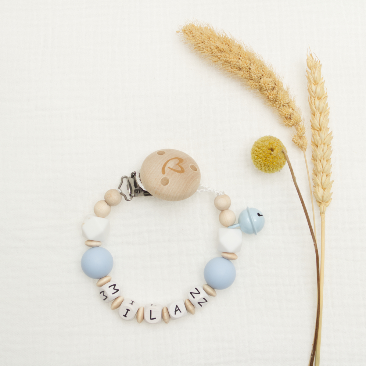 baby, Armband, Perlen, Holz, Buchstaben