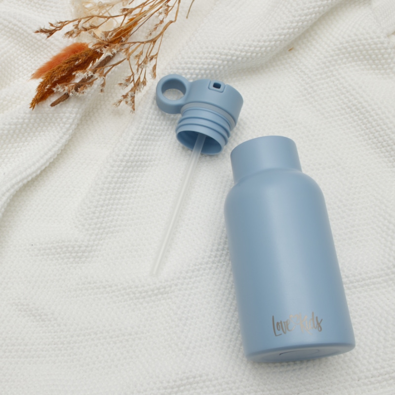 Flasche, Trinkflasche, Strohhalm, Kunststoff, Blau
