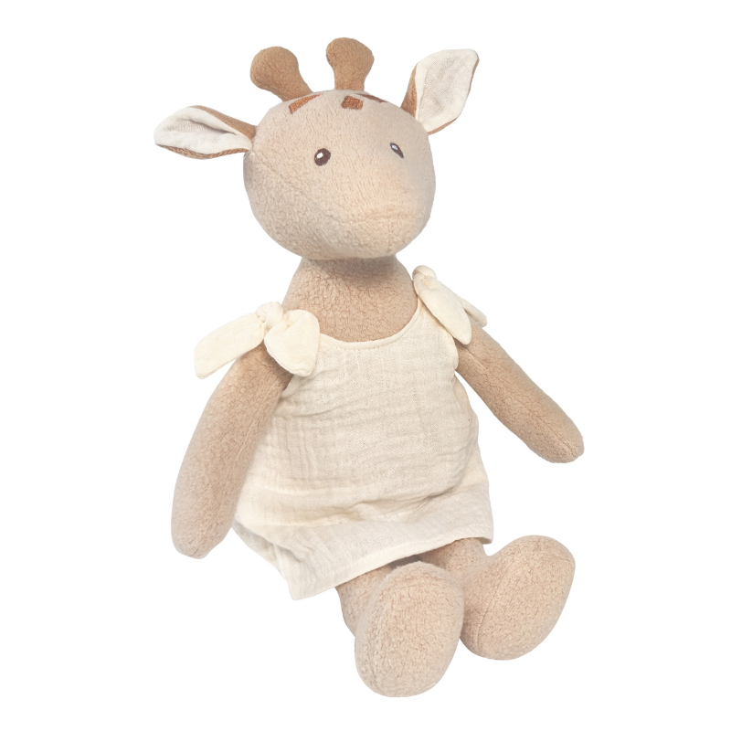 Plüsch-Giraffe, Giraffen-Spielzeug, weiches Spielzeug, Baby-Spielzeug, cremesfarbenes Kleid