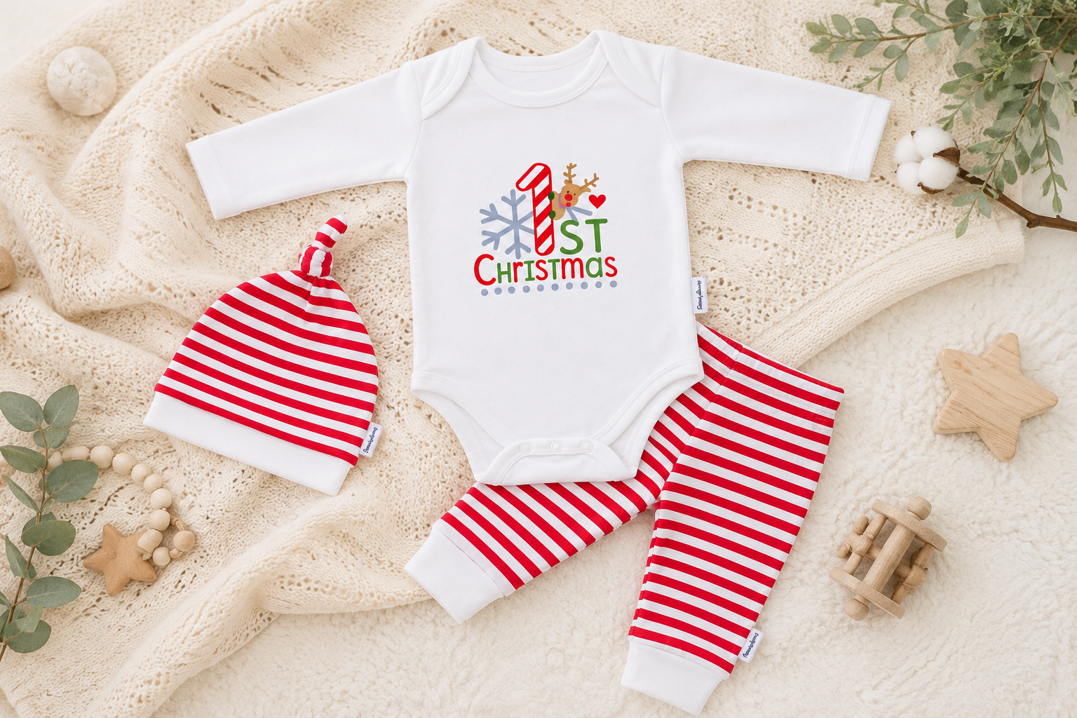 baby bodysuit, christmas design, gestreifte hose, rot weiß, weihnachtsoutfit