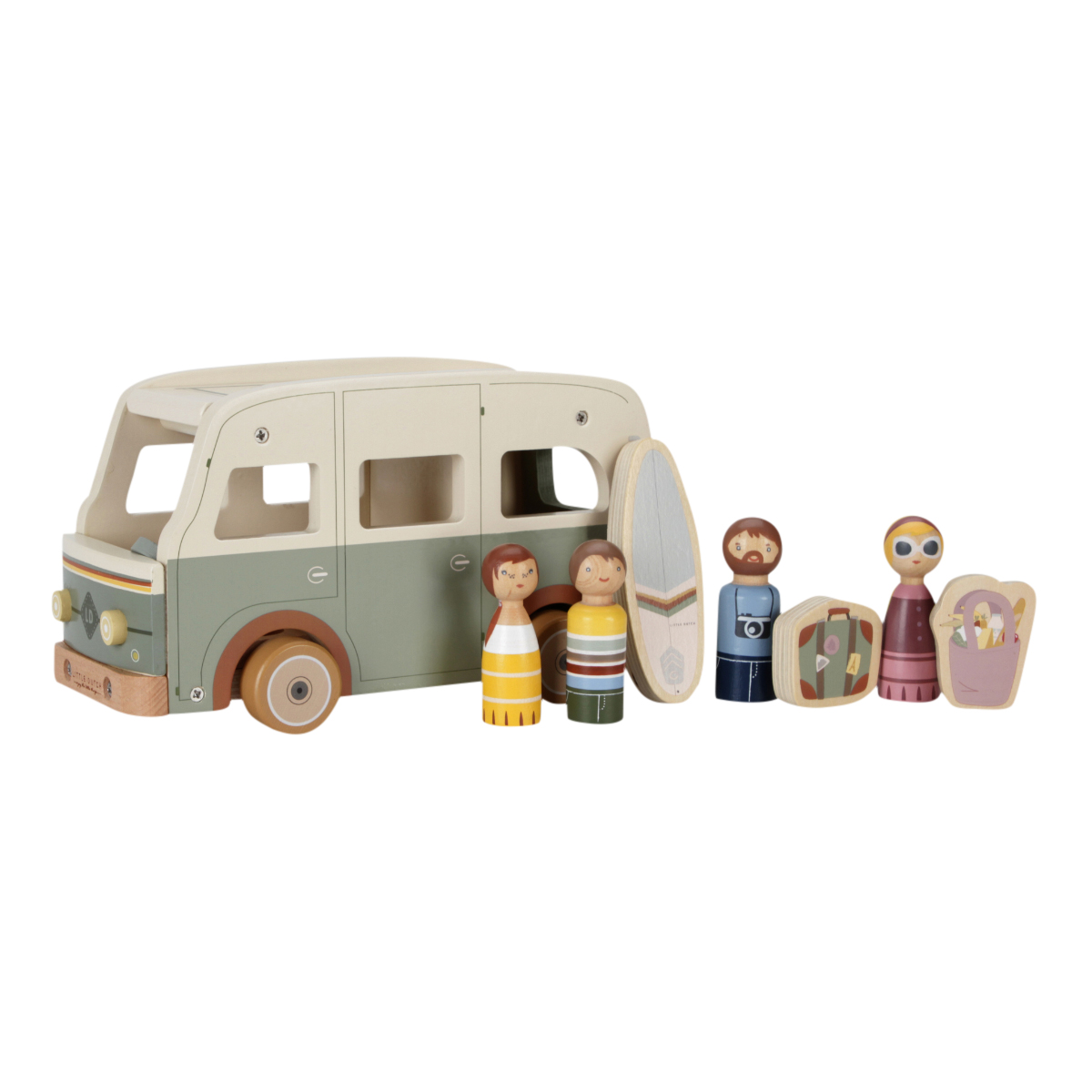 Holzspielzeug, Campingbus, Miniaturen, Figuren, Surfbretter