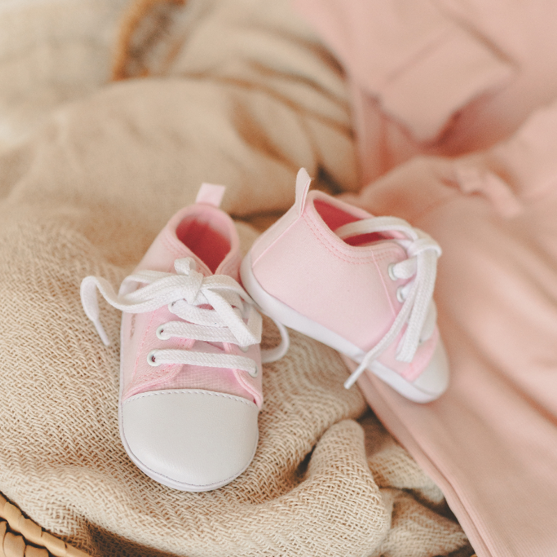 Baby-Schuhe, Rosa Schuhe, Canvas-Schuhe, Schnürschuhe, weiche Sohle