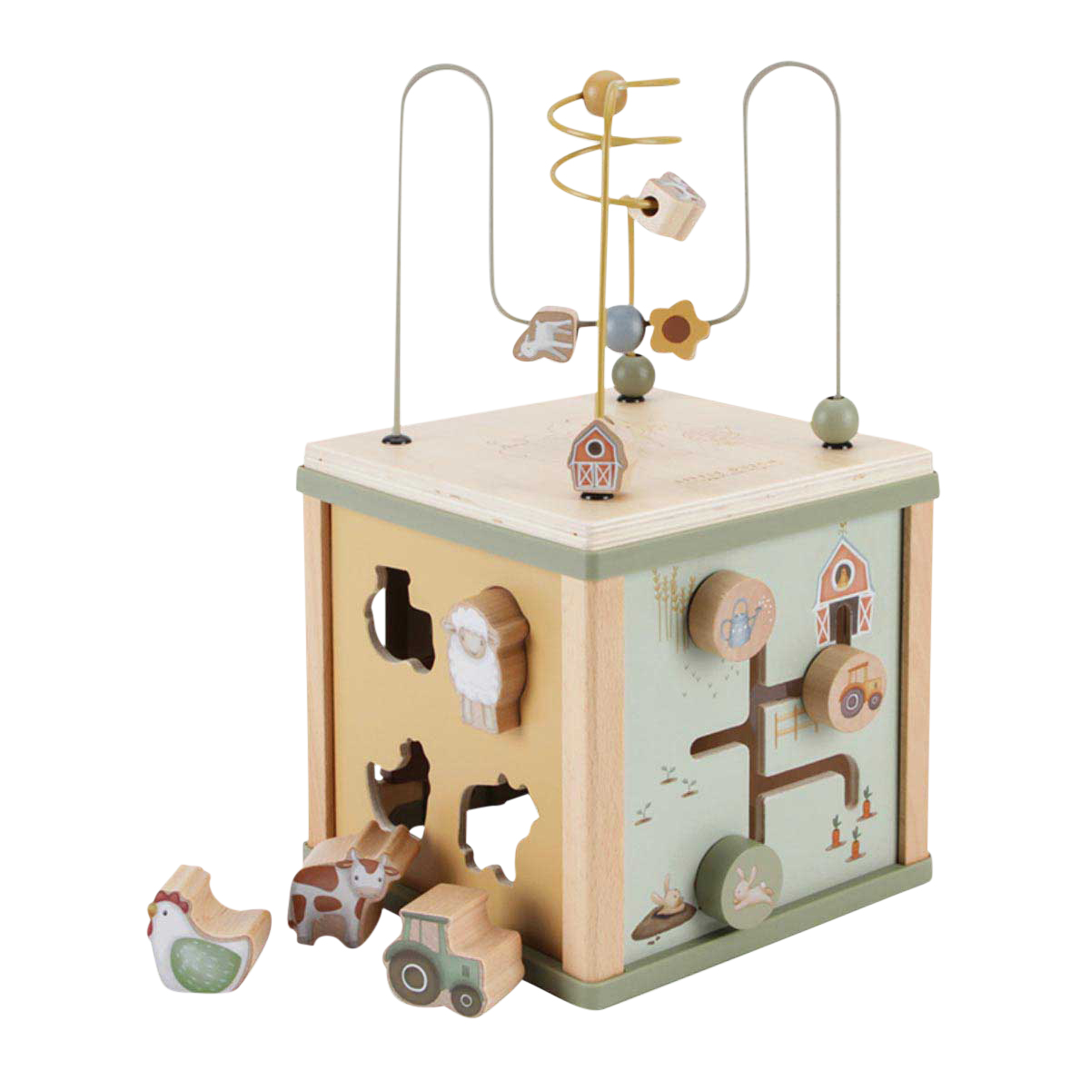 Holzspielzeug, Sortierwürfel, Bewegungsspiel, Tierfiguren, Farm/ Bauernhof