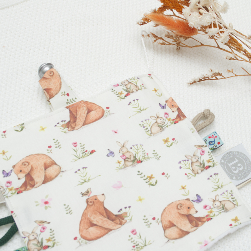 stofftasche, tasche, bärenmuster, bunte tiere, kinderstoff