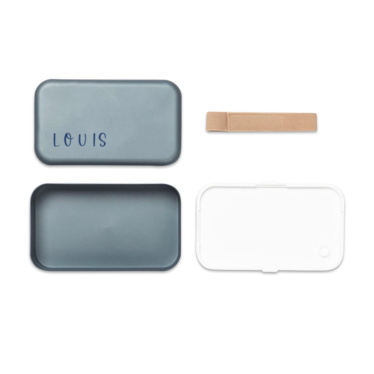 Metalldose, Lunchbox, blaues Deckel, Bento-Set, Gurtband