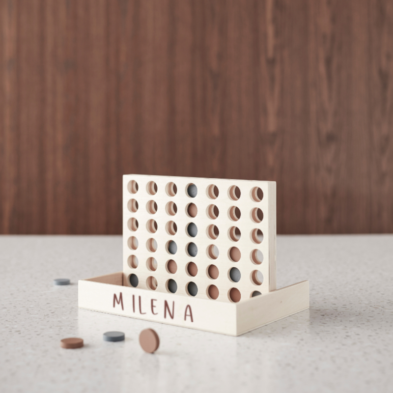 Holzspielzeug, Mühle, Kugeln, Spielbrett, Holzbox