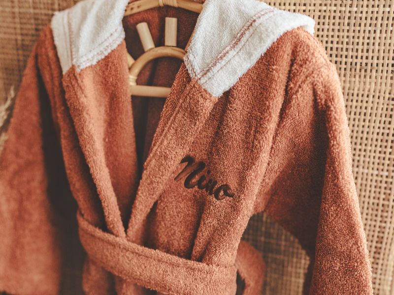 Robe, Mantel, Bademantel, Gürtel, Frottee