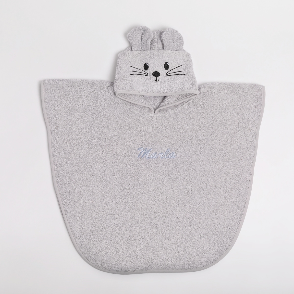 tuch, kapuze, baby, hase, grau