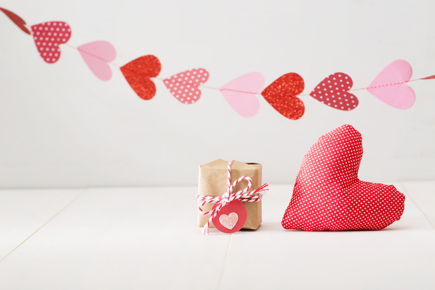 Valentinstag, Herz, Geschenk, Geschenkverpackung, Dekoration