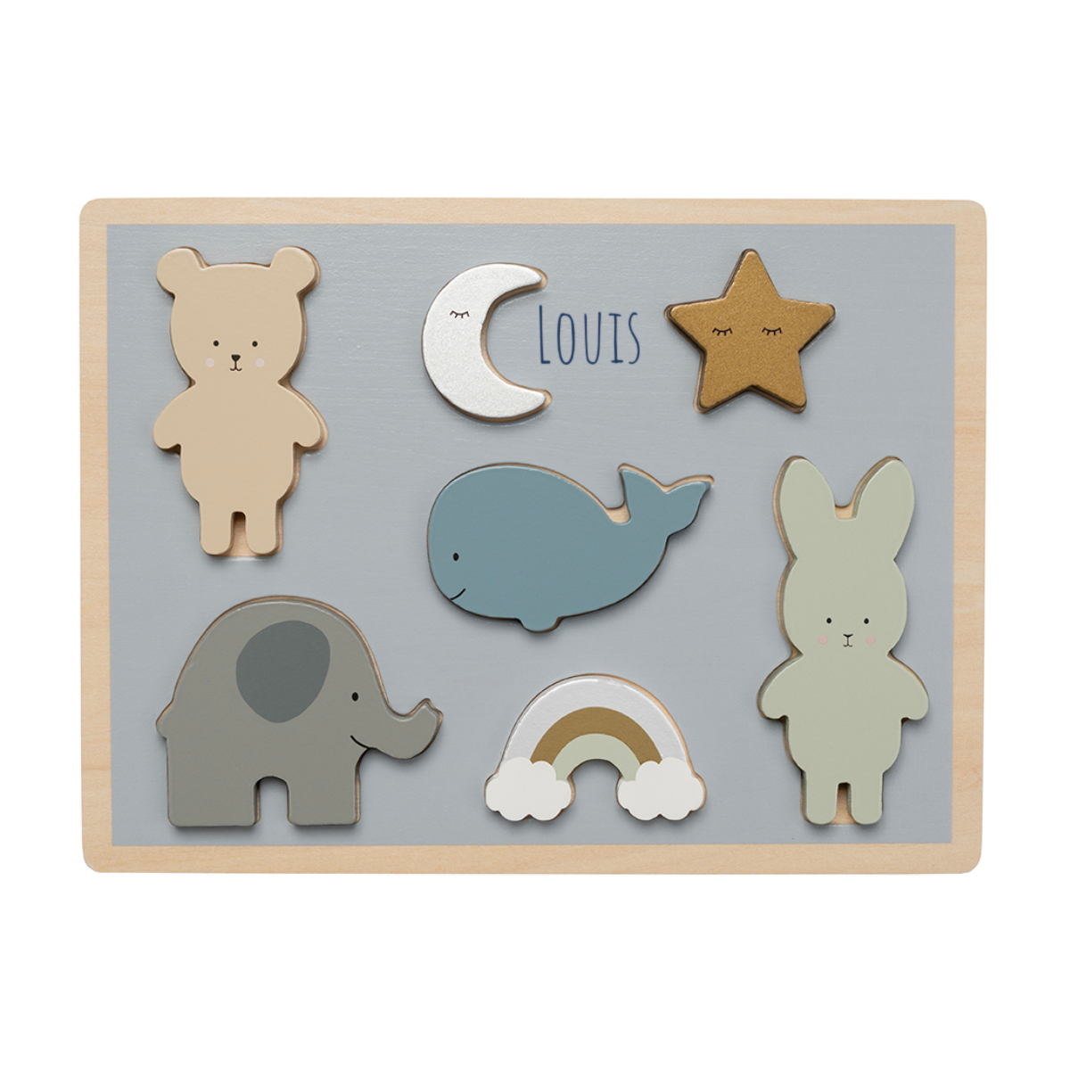 Holzpuzzle, Welt aus Silhouetten, Tiermotiv, Babyspielzeug, Wandpuzzle