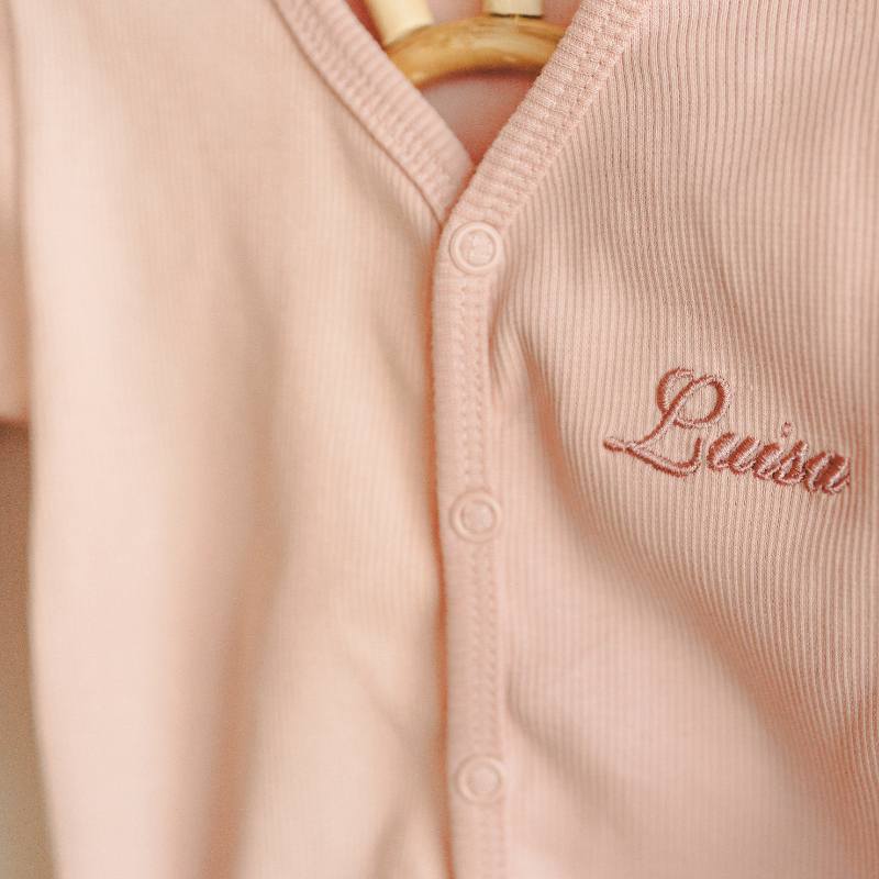 baby, cardigan, pink, knit, embroidered