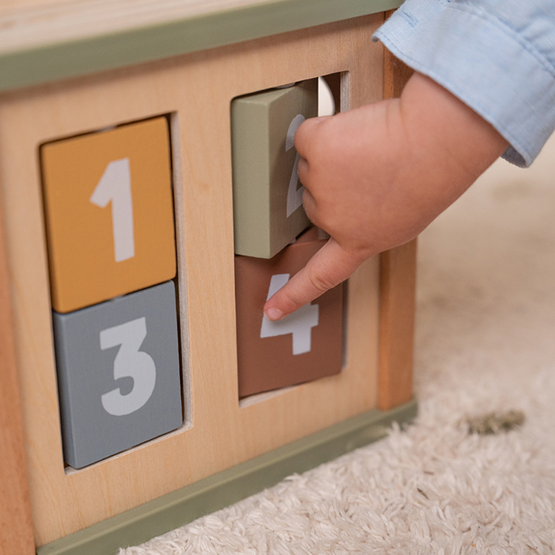 Holzspielzeug, Zahlenwürfel, Kinderspielzeug, Puzzlewürfel, Ordinalzahlen