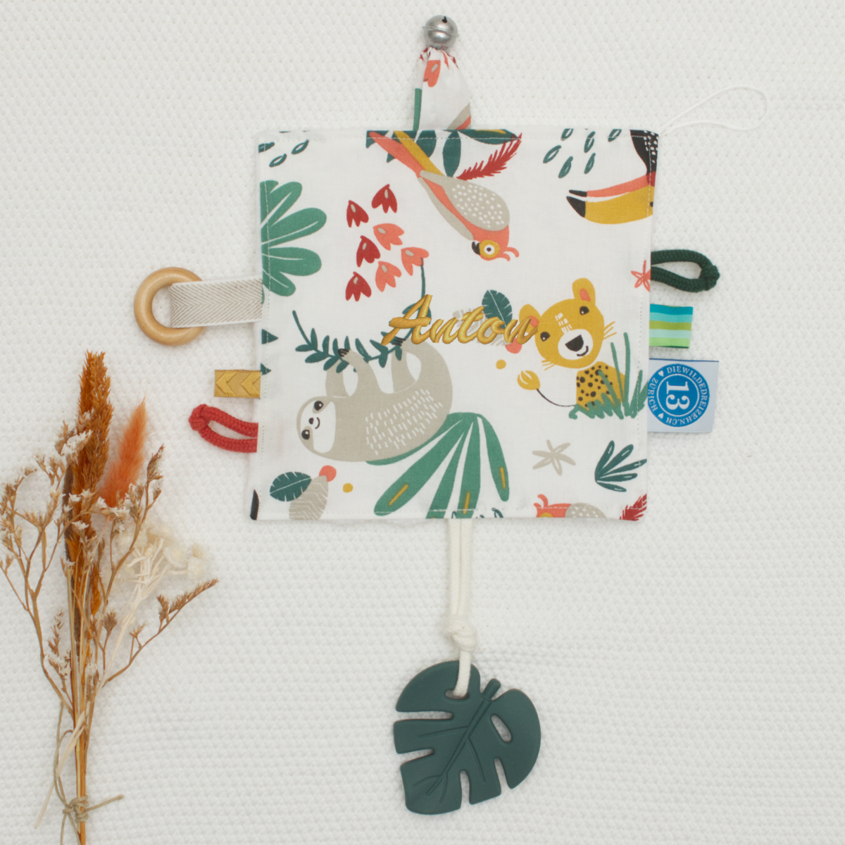Kuscheltuch, Kinderbuch Tapez, Babytuch, Tiermuster, Giraffe/Elefant Muster