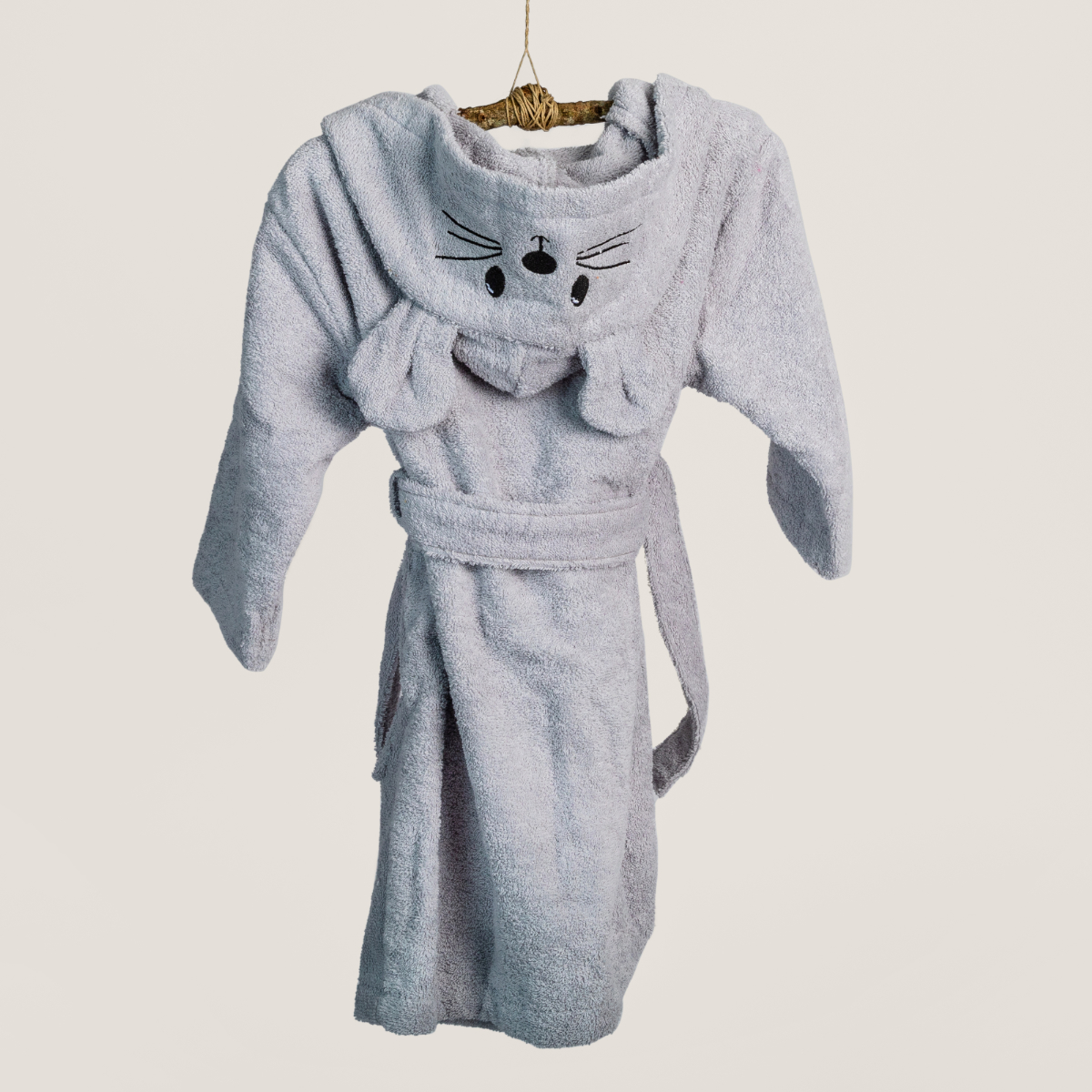 Kinderhandtuch, Katzen-Design, Frottee, Gepunktete Kapuze, Hängend