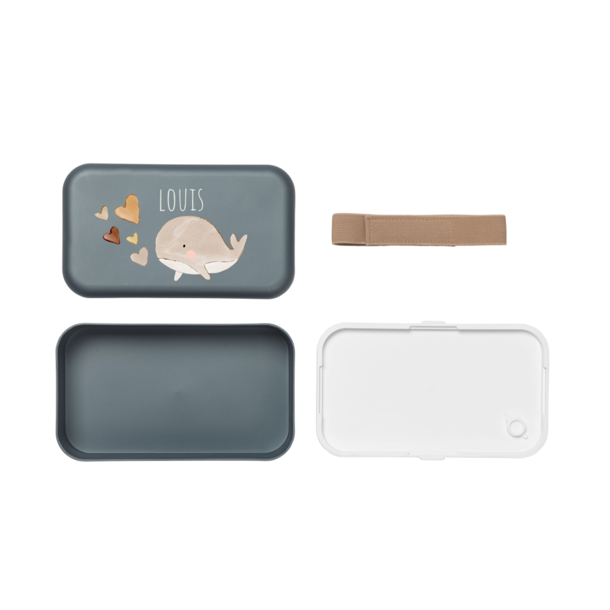 Brotdose, Naschbox, Waldesign, Metallisch, Verschlussband