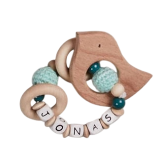 holz, perlen, beißring, baby, ring