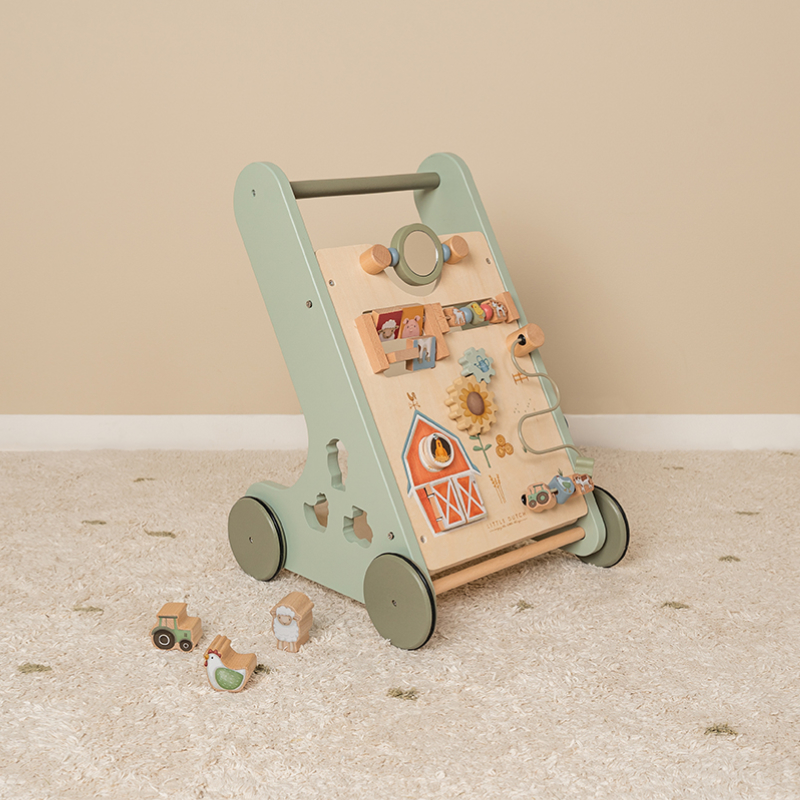 Holzspielzeug, Lerntafel, Kinderwagen, Naturholz, Spielzeug