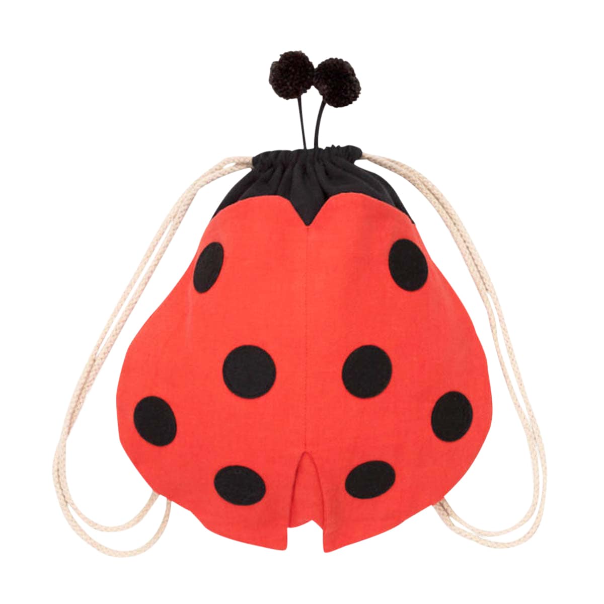 Marienkäfer-Tasche, Drawstring-Tasche, Kinder-Rucksack, Rot mit schwarzen Punkten, Kordelzug