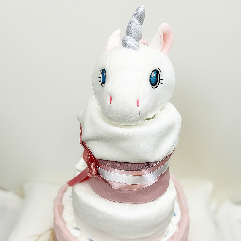 Plüschfigur, Einhorn, Kuchen-Dekoration, Stofftier, rosa Weiß