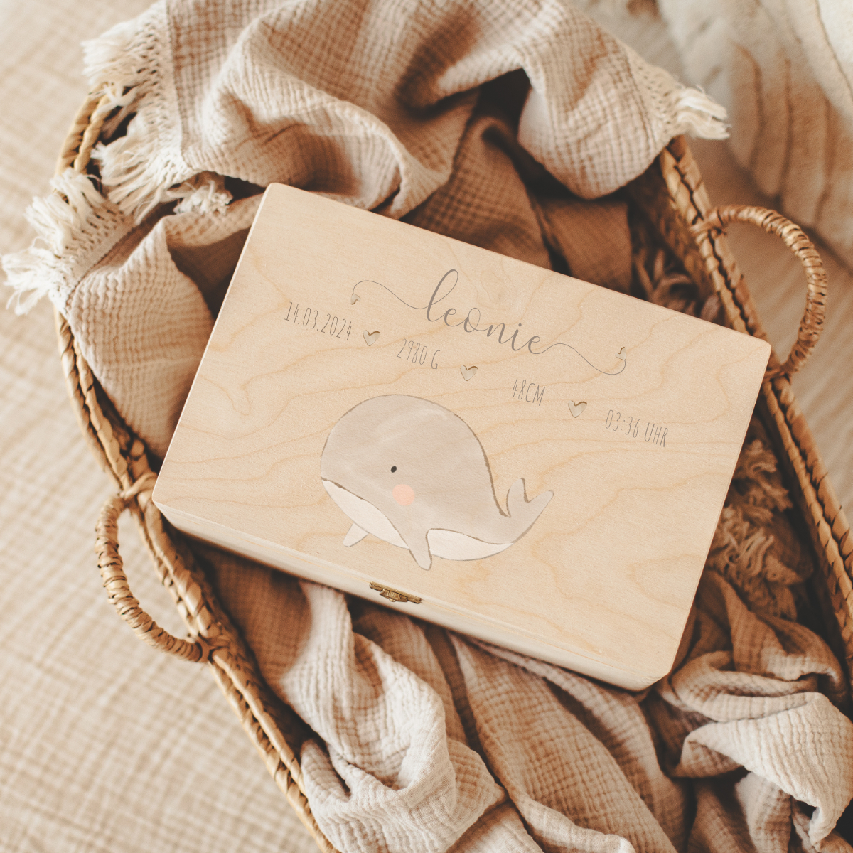 holzbox, wal, babybox, spitzname, geschenkbox
