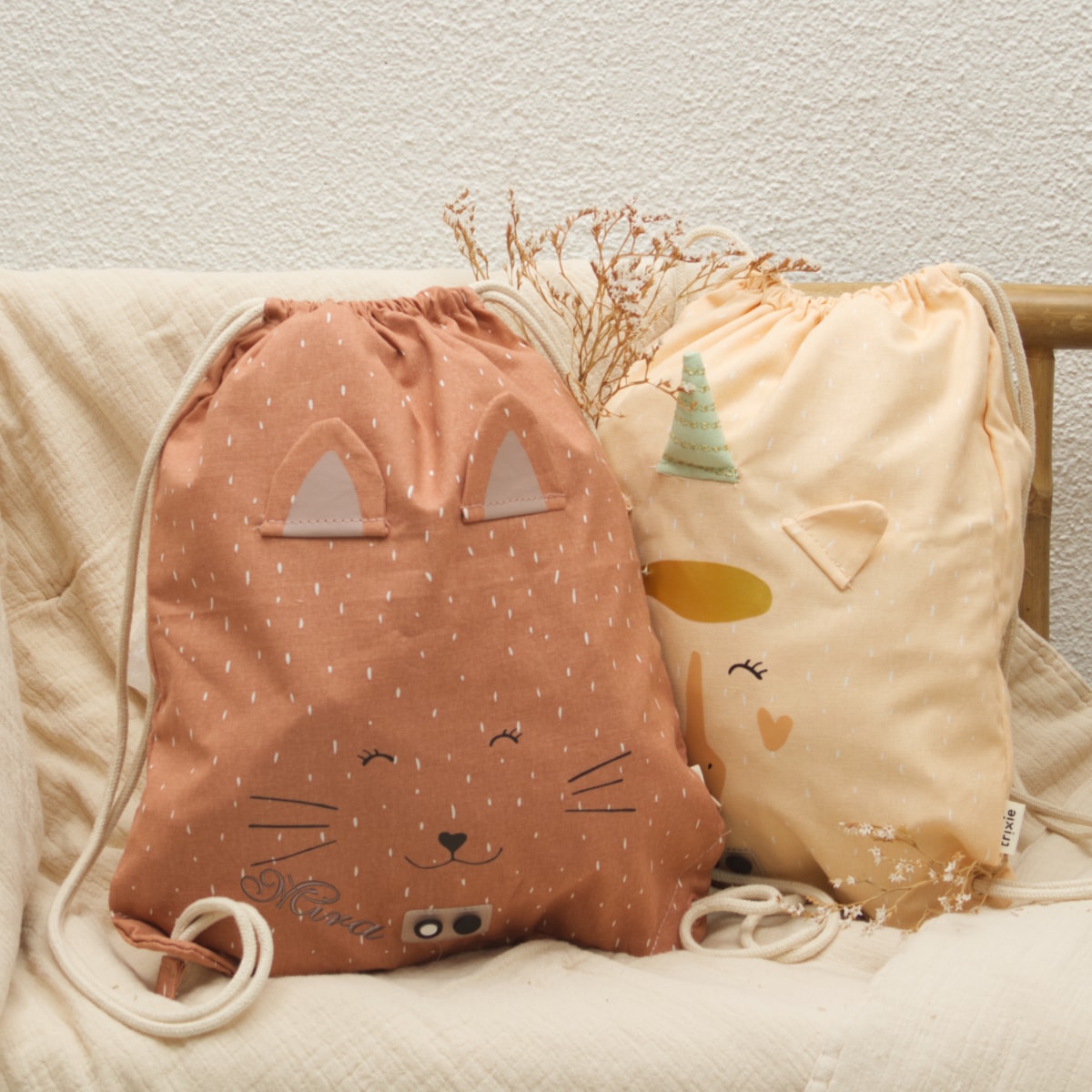 Rucksack, Kindergartenrucksack, Tierisches Muster, Mouse-Design, Kunstleder-Details