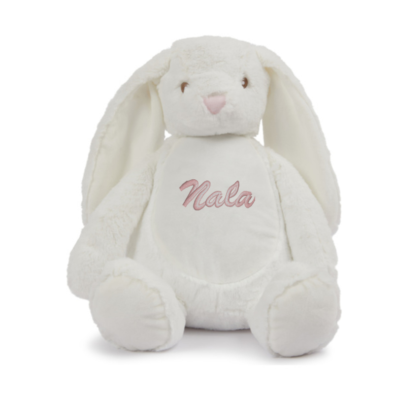 weicher plüsch, hase, baby spielzeug, weiss, personalisiertes plüschhäschen