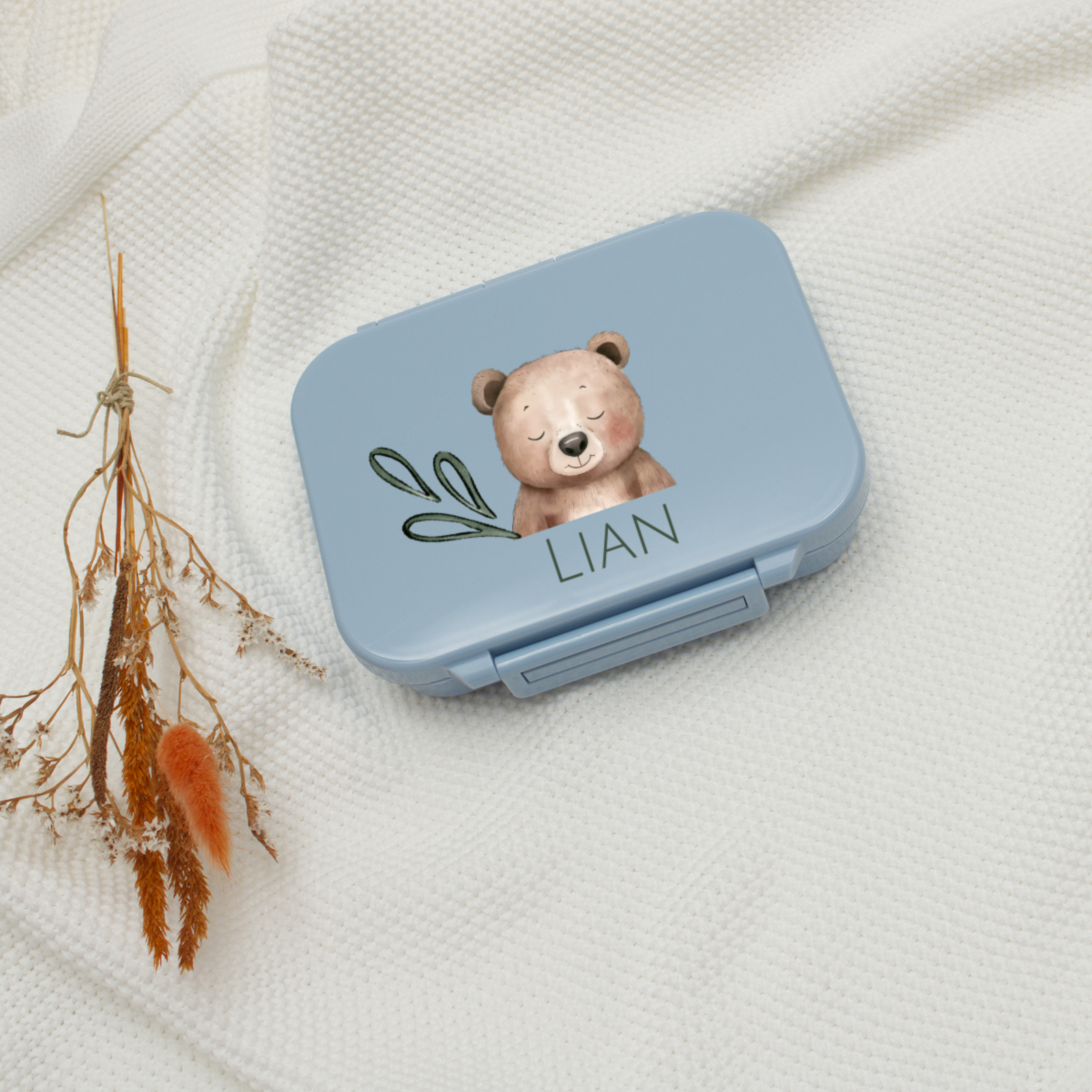 baby, Bär, Box, blau, Name