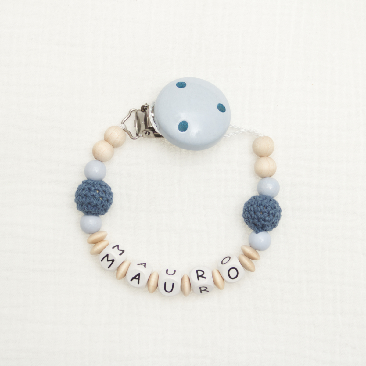 baby, bracelet, perlen, blau, holz