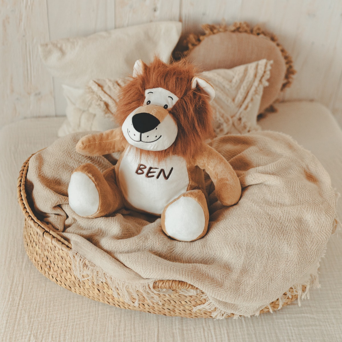 Plushie, Löwen-Plushie, Stofftier Löwe, Weiches Spielzeug, Korbschale Dekor