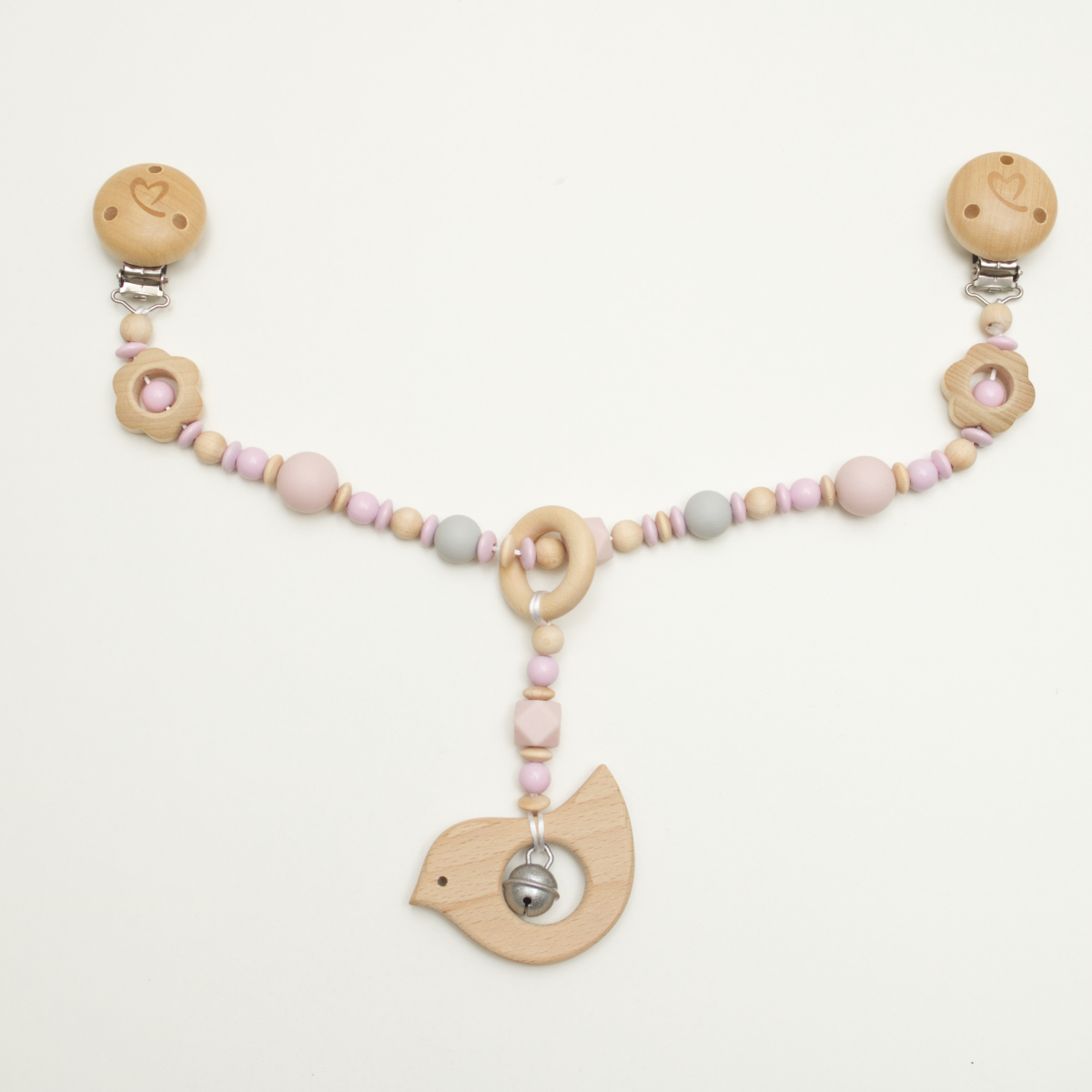 holz, kette, babyschmuck, pastell, vogelanhänger