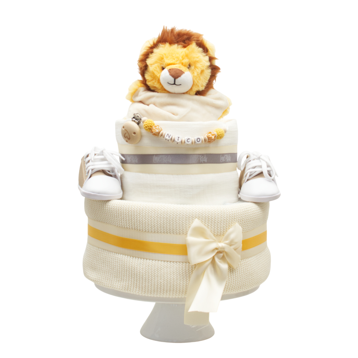 Torte, Geburtstagstorte, Baby-Accessoire, Schuhe, Löwchen-Plüschtier