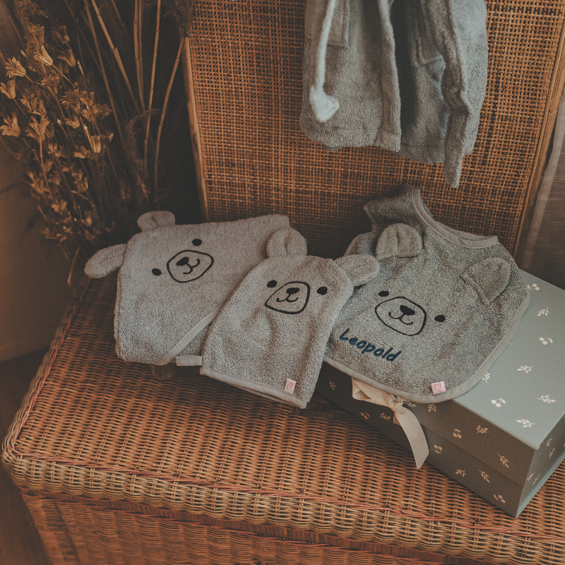 Kuscheltücher, Teddystil, Kidztasche, Babyhandtuch, Bärengesicht