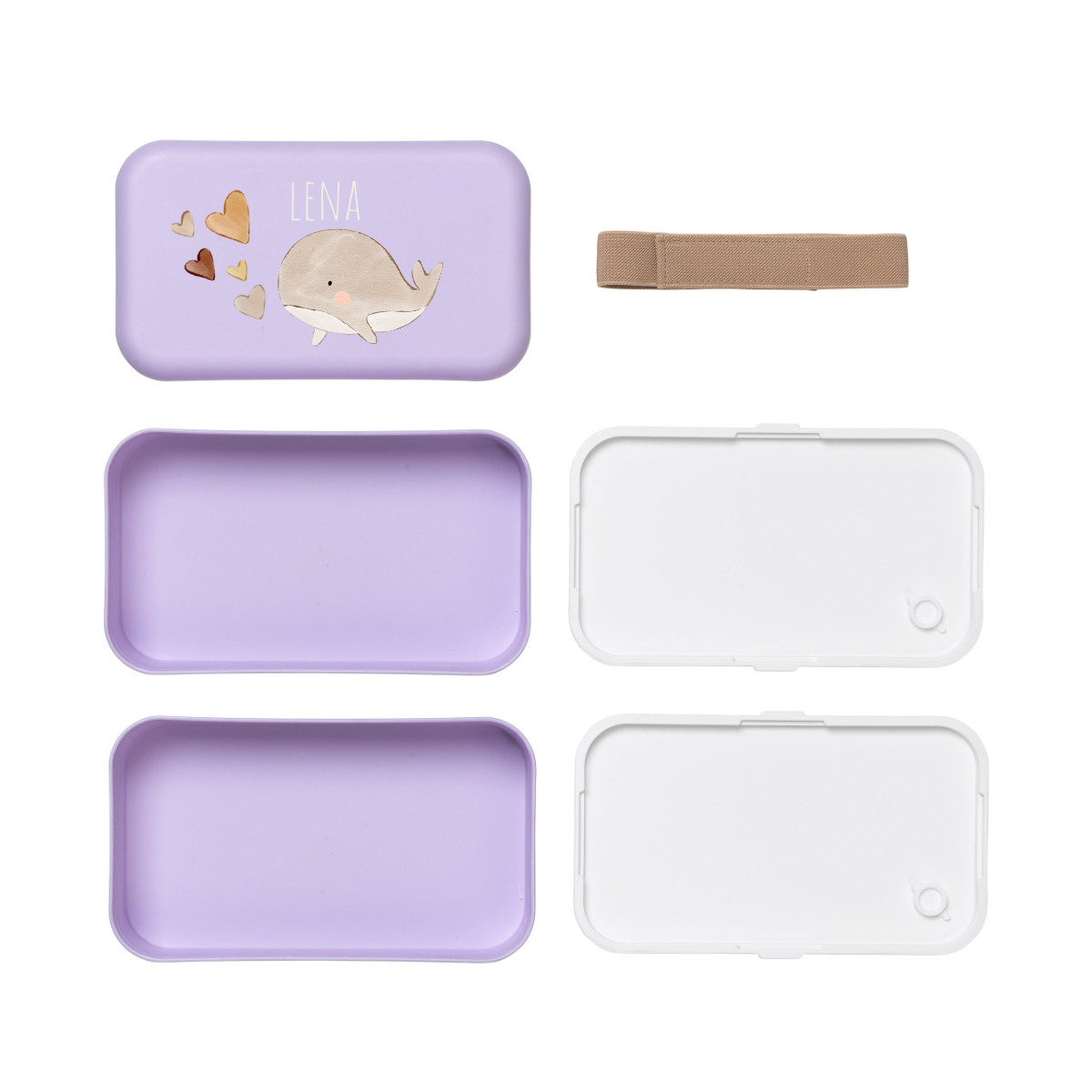 Box, Lunchbox, Lila, Lunchbox mit Wal, Wal-Design