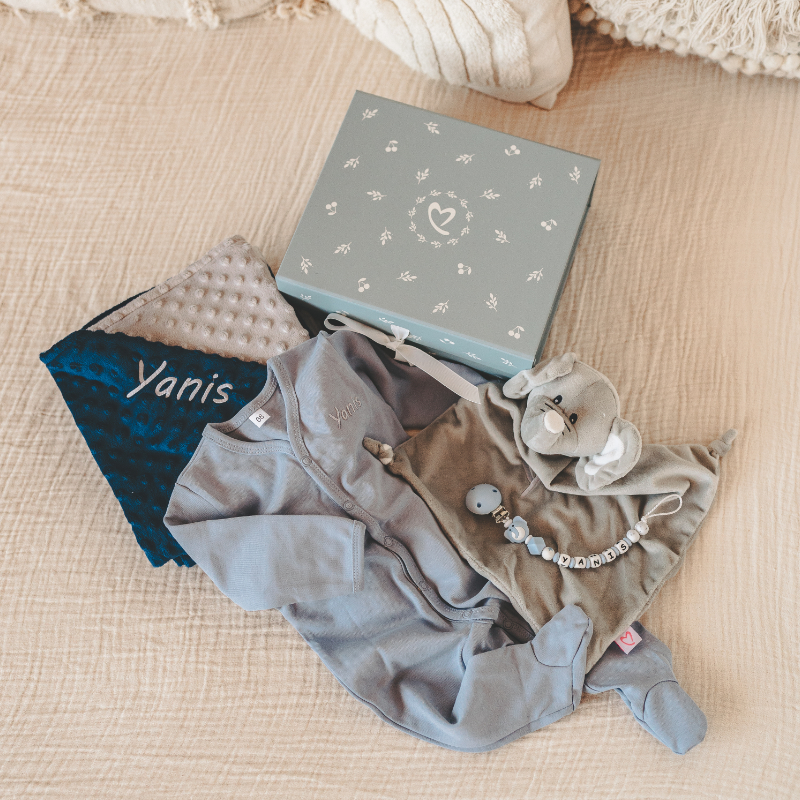 Baby-Kleidung, Bodysuit, Decke, Mütze, Schnullerclip