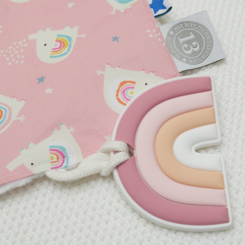 pinkes material, Regenbogen Muster, Kordelzugbeutel, Polyester, Babyzubehör