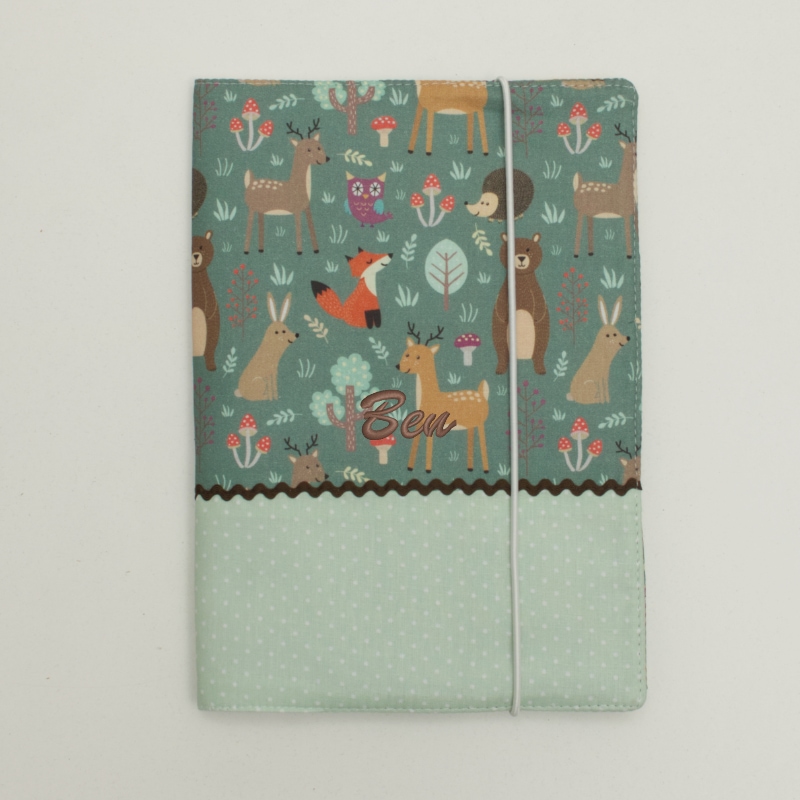 Tiermotiv, Notebook, Uhr-Notizbuch, Elche, Waldmuster