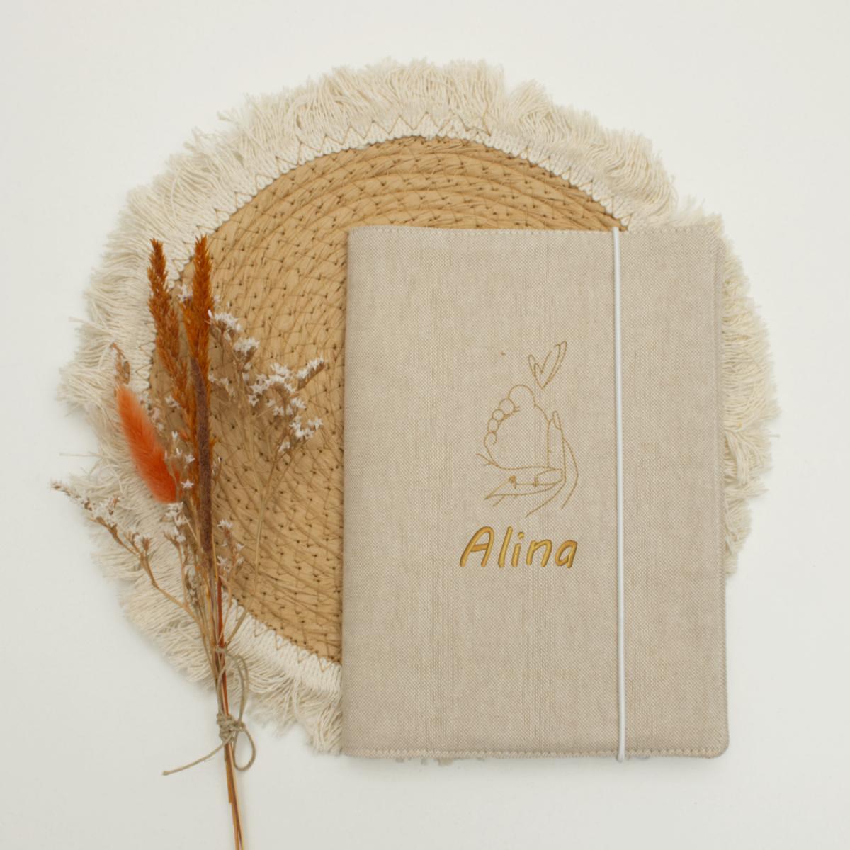 notebook, Leinenumschlag, personalisierbar, elaborate, Hochzeitsfavor