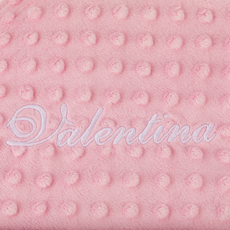 plüsch, pink, Punkte, Stickerei, Valentina