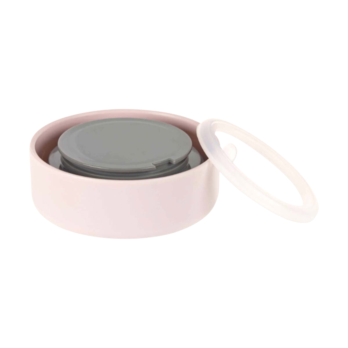 Tupperware, Dosenverschluss, Runde Aufbewahrung, Grau, Deckel aus Silikon