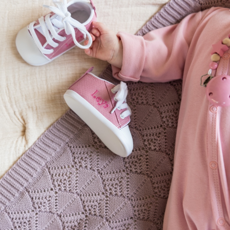 Kinder Sneakers, Pinkfarbene Schuhe, Canvas-Sneaker, Schnürschuhe, Baby-Footwear