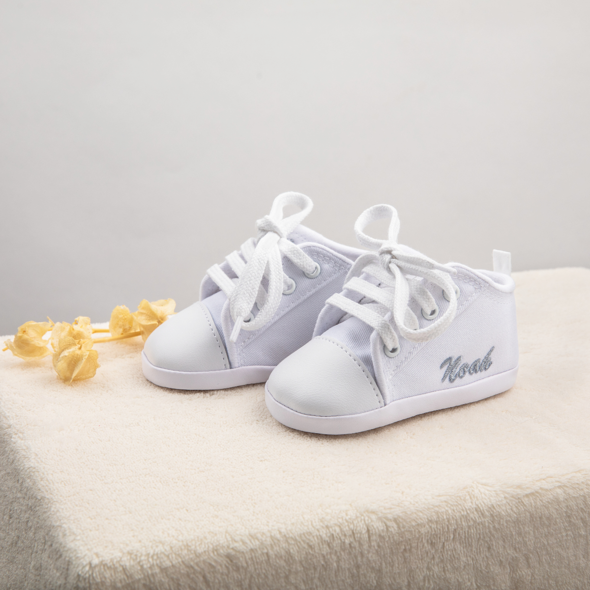Baby Schuhe, Weiß, Canvas, Schnürschuhe, No-Brand