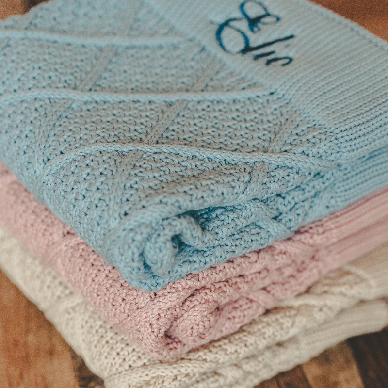 Strickdecke, Kuscheldecke, Kastanierfarben, Wärmende Decke, Gedruckte Muster